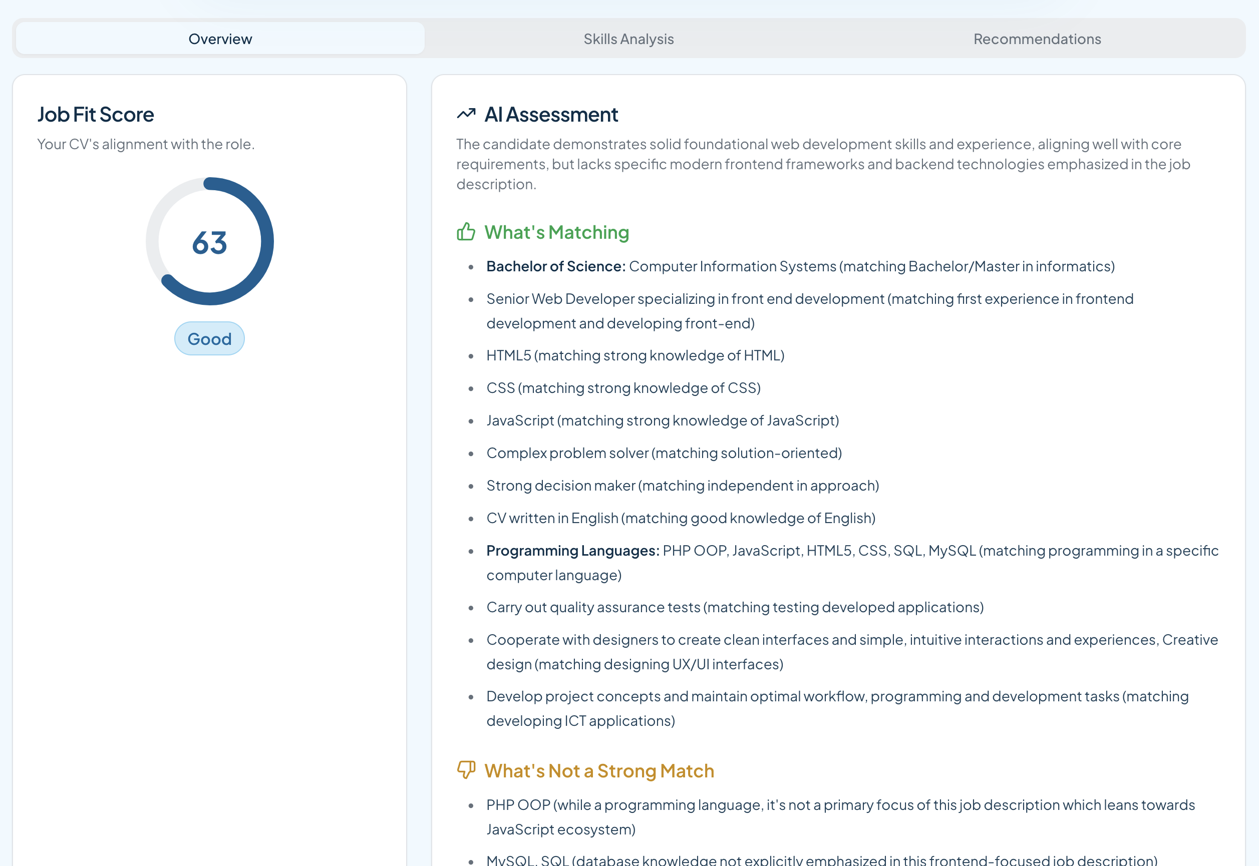 AI-Powered CV Analysis