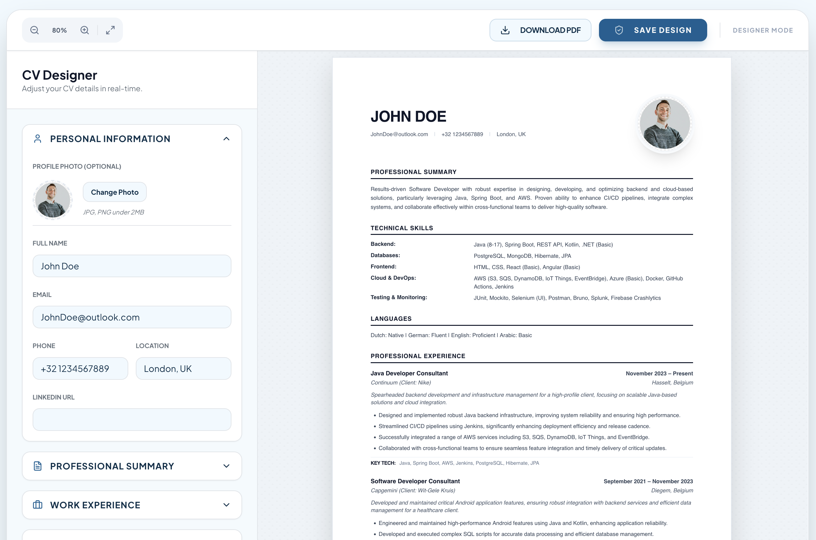 CV Generator from Scratch